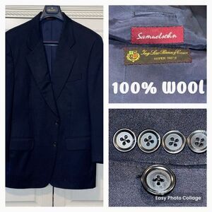 Loro Piana Samuelsohn Blazer Mens‎ 42R Navy Blue 110s Wool Jacket Sport Coat